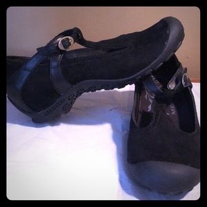 Merrell black suede leather Mary Jane walking shoe